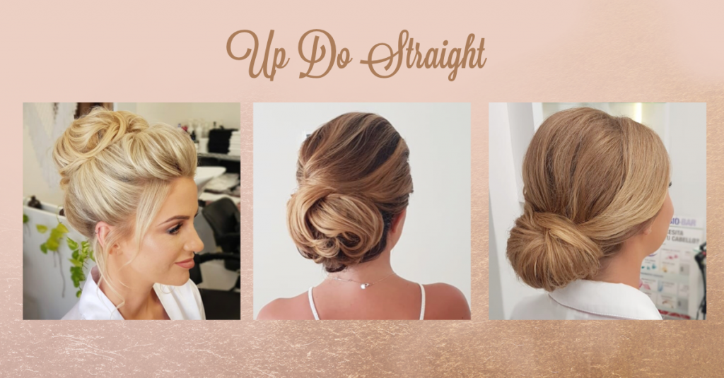 Bridal Up Do Straight Hair by Doranna Hairstylist in Tulum, Mexico