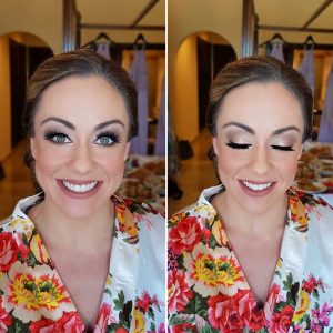 Airbrush bridal makeup at Secrets Capri by Doranna Wedding Hairstylist & Bridal Makeup Artist