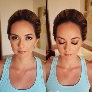 Natural bride makeup by Doranna Wedding Hairstylist & Bridal Makeup Artist at Reef Coco Beach, Mexico