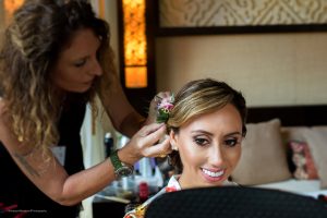 Bride hair and makeup at Fairmont Mayakoba by Doranna Wedding Hairstylist & Bridal Makeup Artist