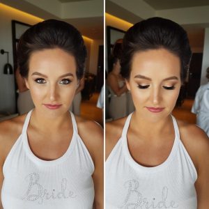 Bridal airbrush makeup at Thompson Playa del Carmen by Doranna Wedding Hairstylist & Bridal Makeup Artist