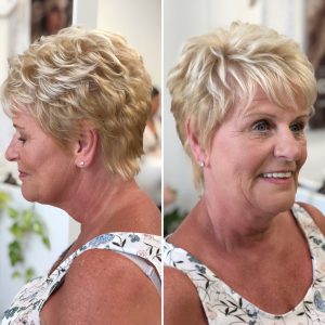 Short hair mother of the bride look by Doranna Wedding Hairstylist & Bridal Makeup Artist in Playa del Carmen, Mexico
