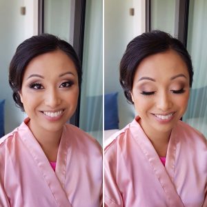 Asian bridesmaid makeup at Thompson Playa del Carmen by Doranna Wedding Hairstylist & Bridal Makeup Artist