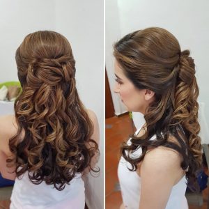 Long wedding hairstyles by Doranna Wedding Hairstylist & Bridal Makeup Artist at Playa del Carmen, Mexico