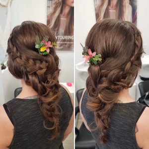 Boho long hairstyle by Doranna Wedding Hairstylist & Bridal Makeup Artist in Playa del Carmen, Mexico