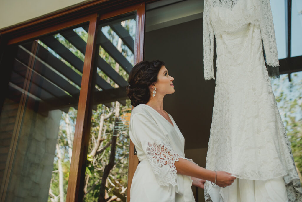 Sophisticated bridal hairstyle at Fairmont Mayakoba Wedding by Doranna Hairstylist