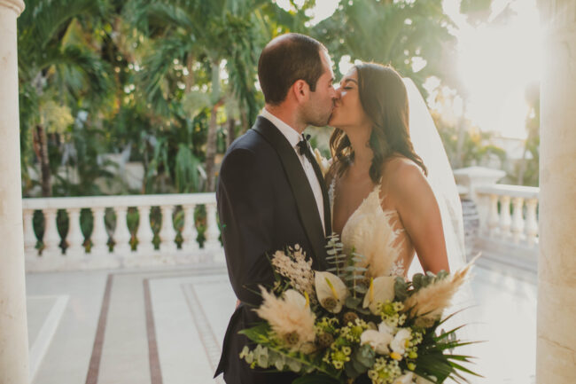 Sophistical bridal hairstyle at Villa La Joya Wedding by Doranna Hairstylist & Makeup Artists