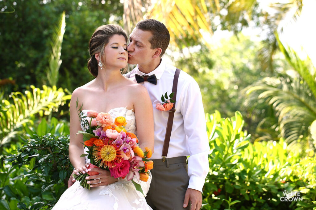 Textured Chignon Bridal Hairstyle for Strapless Dress at Fairmont Mayakoba by Doranna Hair and Makeup