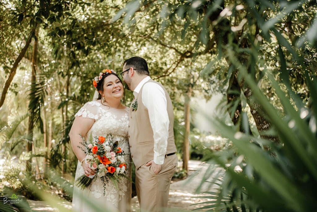 Airbrush bridal makeup at Sandos Caracol wedding by Doranna Hair & Makeup Artists